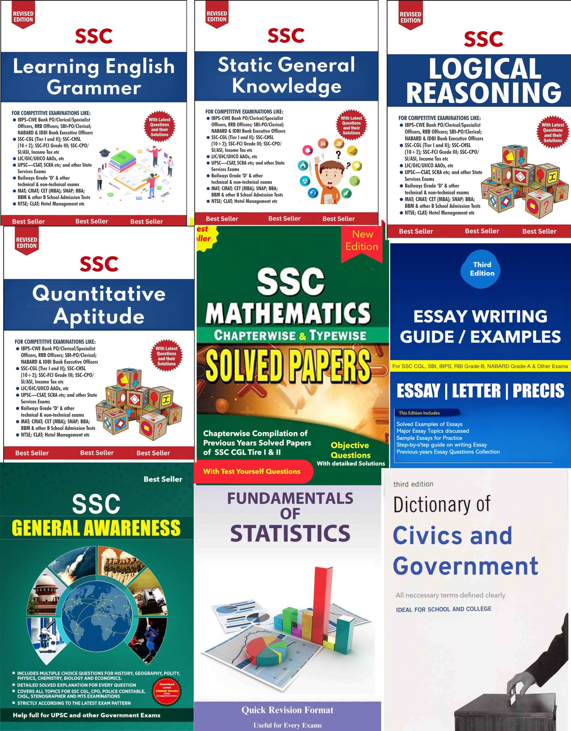 SSC Exam Master Package: Books Structured for SSC CGL, CHSL, MTS & GD (20+ Books and Current Affairs 2021 - 2025 helpful for other Government Exams )